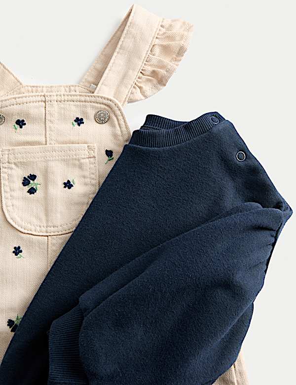 3pc Cotton Rich Floral Dress with Tights (0-6 Yrs) - FR