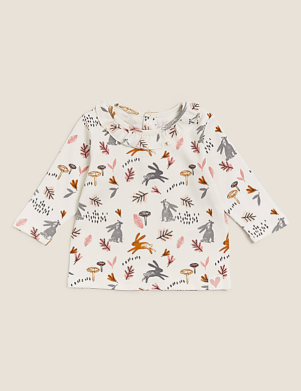 3pk Pure Cotton Patterned Tops (0-3 Yrs)