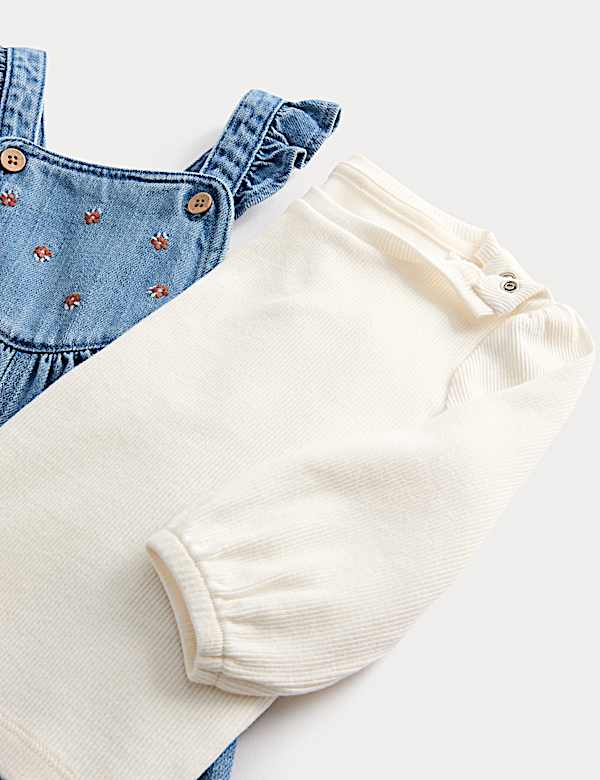 2pc Cotton Rich Denim Dungaree Outfit (0-3 Yrs)
