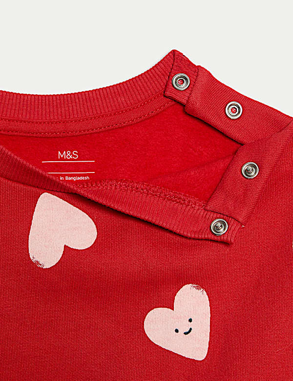 2pc Cotton Rich Heart Top & Bottom Outfit (0-6 Yrs)