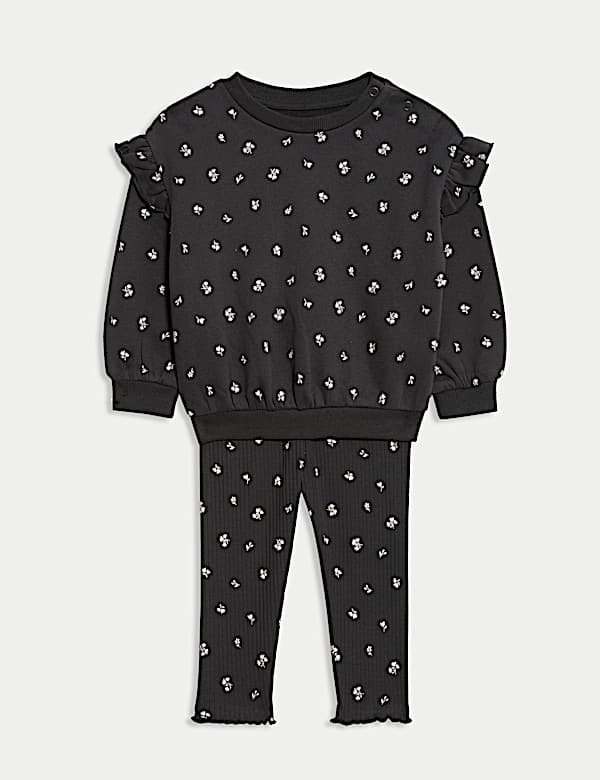 2pc Cotton Rich Ditsy Top & Bottom Outfit (0-6 Yrs)