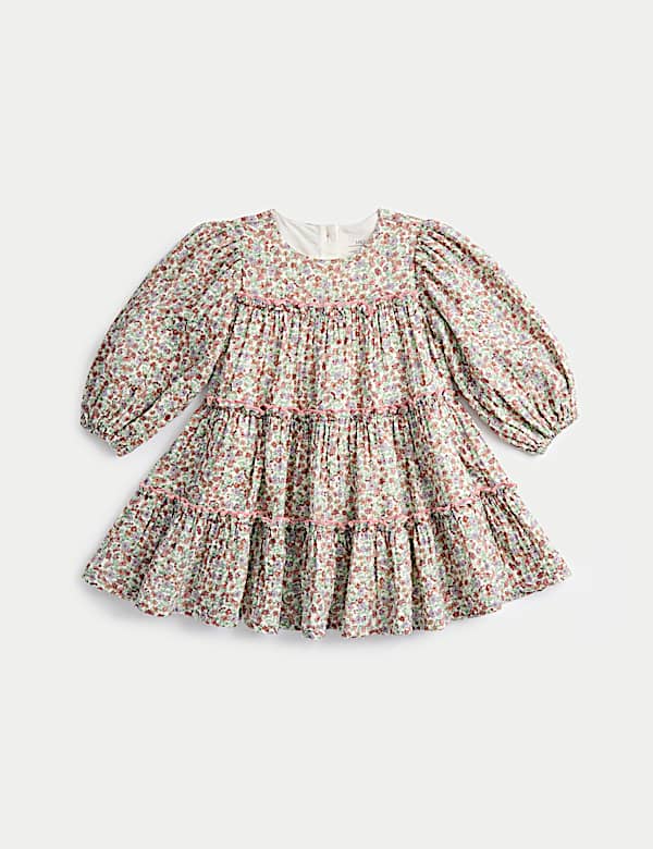 Cotton Ditsy Floral Tiered Dress(0-6 Yrs) - MV