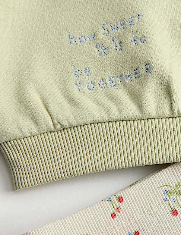 2pc Cotton Rich Embroidered Sweat Outfit (0-3 Yrs) - FI