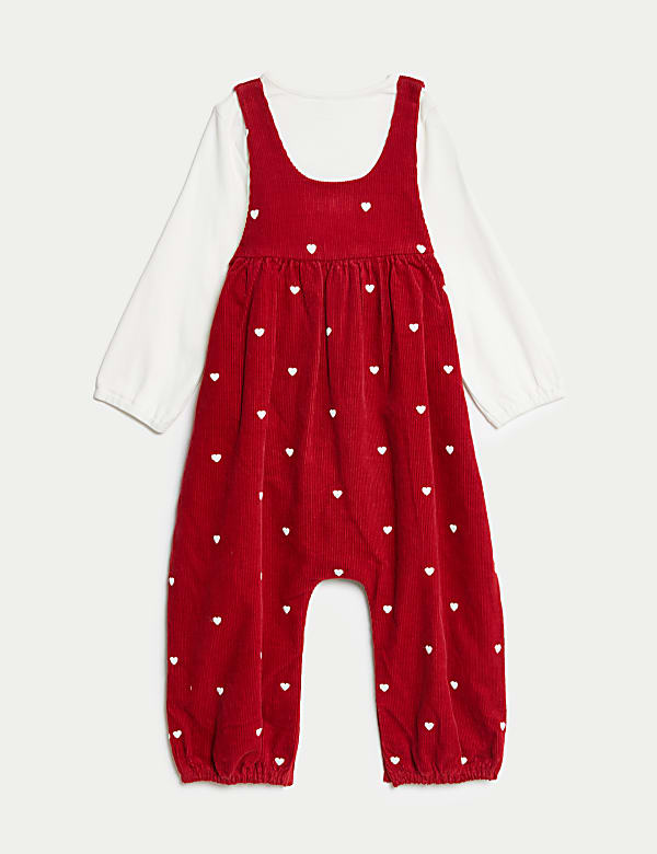 2pc Cord Heart Embroidered Outfit (0-3 Yrs) - VN