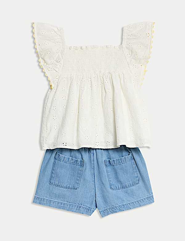 2pc Pure Cotton Broderie Outfit (0-6 Yrs)