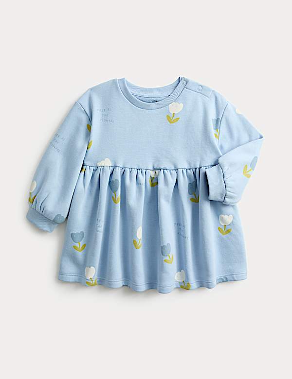 Vestido de algodón 100 % con estampado de tulipanes (0-6 años) - ES