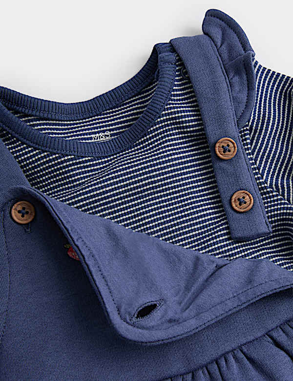 Cotton Rich Strawberry Dungaree Outfit (0 Mths-3 Yrs) - DE