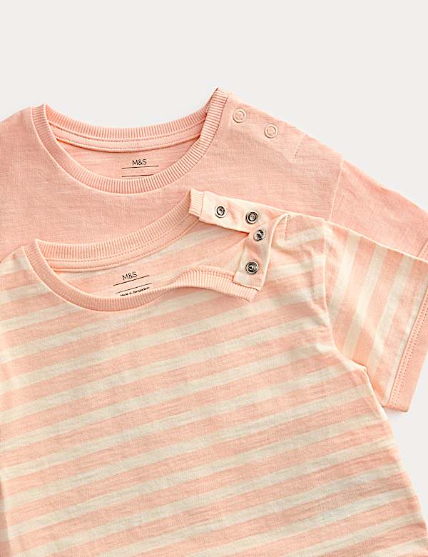 2 Pack Pure Cotton Patterned Tops (0-5 Yrs)