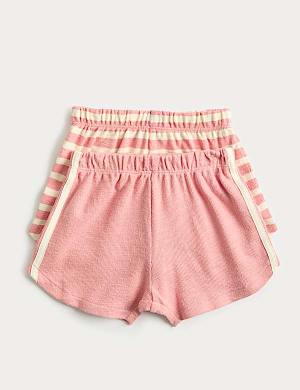 2 Pack Pure Cotton Side Stripe Shorts (0-5 Yrs)