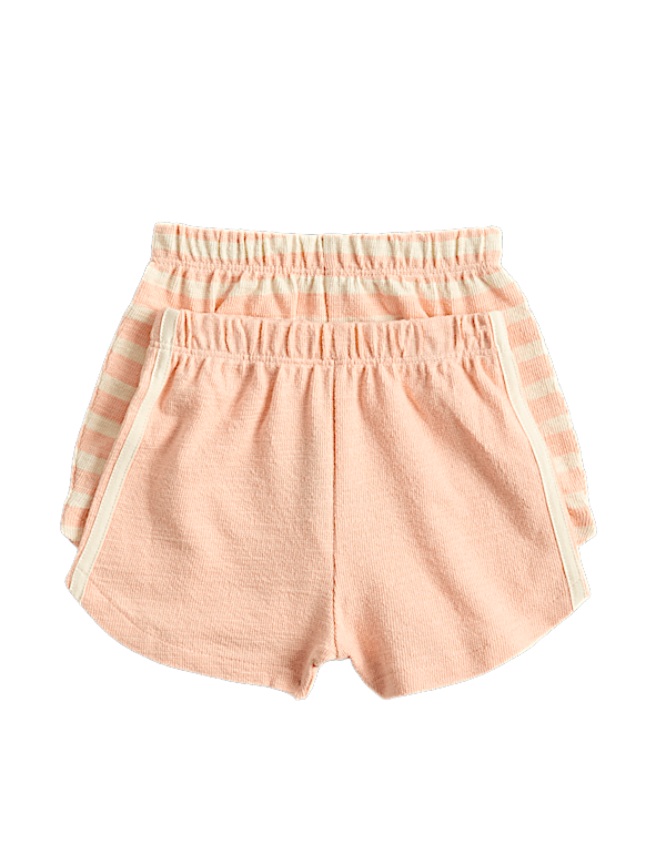 2 Pack Pure Cotton Side Stripe Shorts (0-5 Yrs)