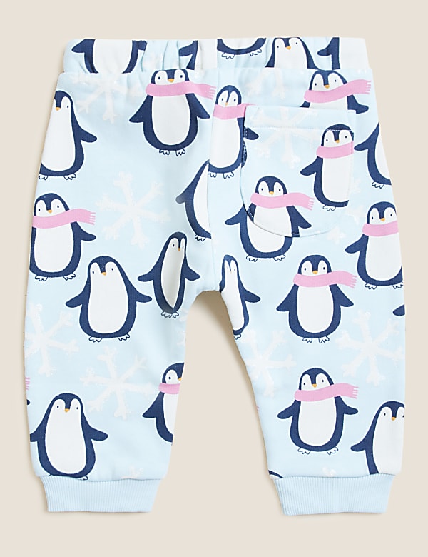 Cotton Rich Penguin Print Joggers