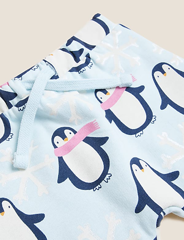 Cotton Rich Penguin Print Joggers