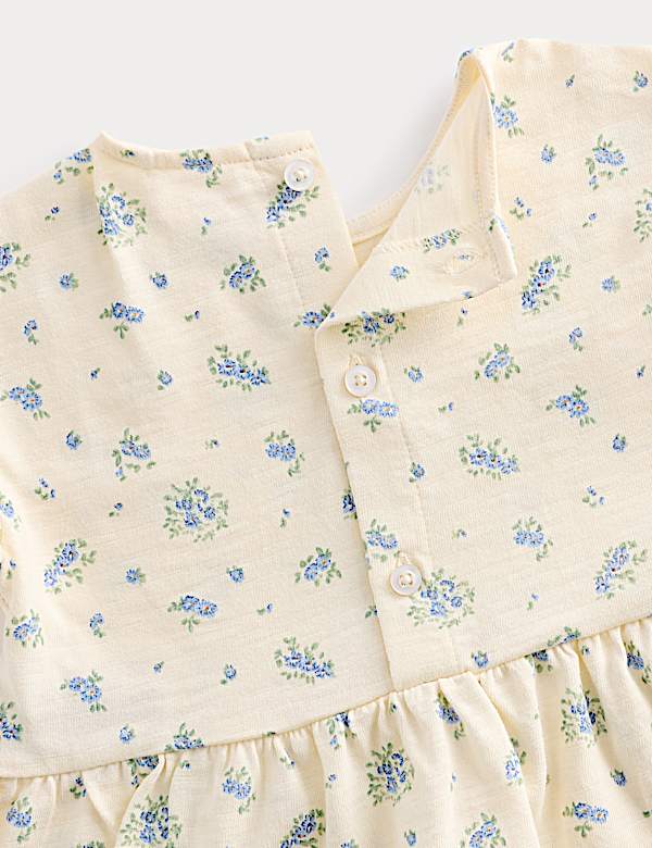 2 Piece Pure Cotton Jersey Ditsy Floral Top & Shorts (0-5 Yrs)