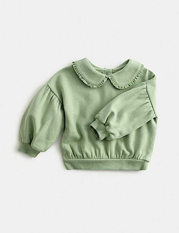 Sweat en coton à détail encolure (jusqu’au 3 ans) - LU
