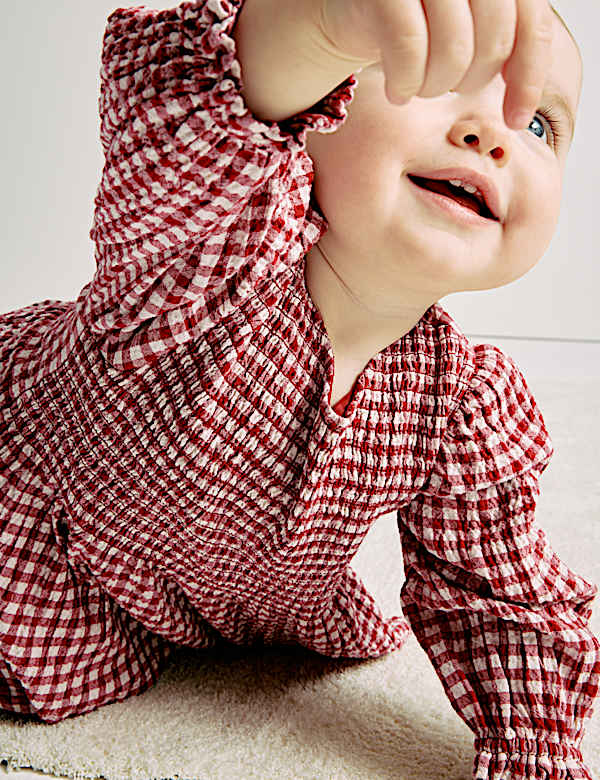 Ensemble 2 pièces en coton mélangé à carreaux Vichy (jusqu’au 4 ans) - CA