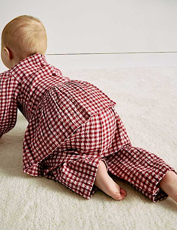 Ensemble 2 pièces en coton mélangé à carreaux Vichy (jusqu’au 4 ans) - CA