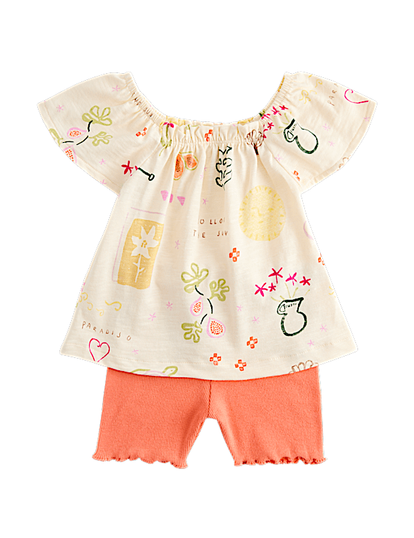 Cotton Rich Printed Top & Bottom Set (0 Months-5 Years)