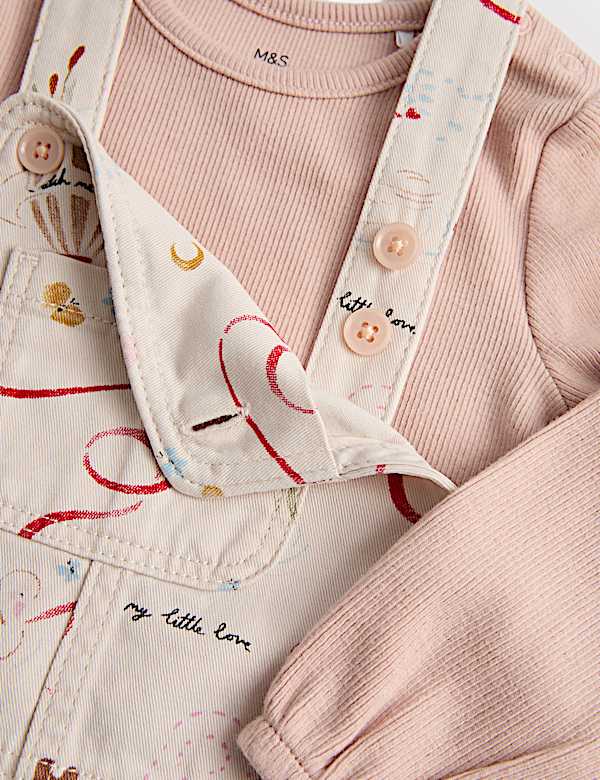 Mouse Print Woven Dungaree Outfit (0 - 36 Mths) - AT