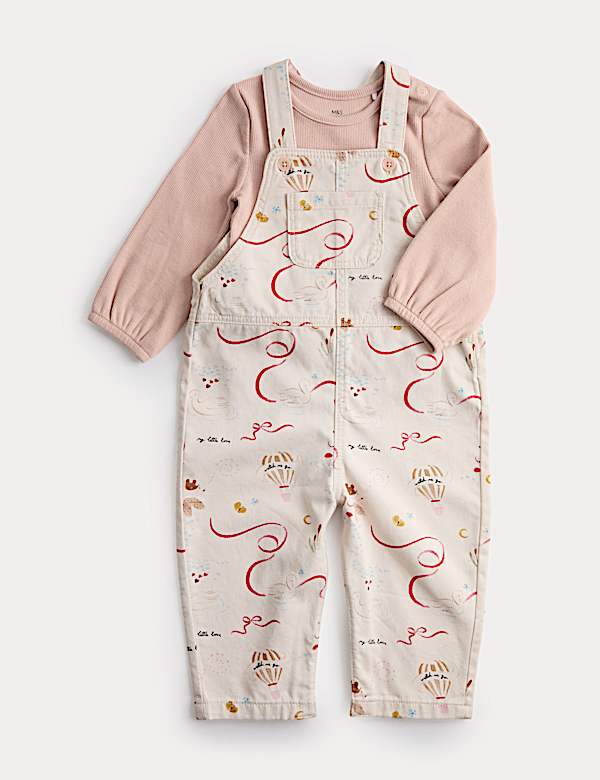 Mouse Print Woven Dungaree Outfit (0 - 36 Mths) - AT