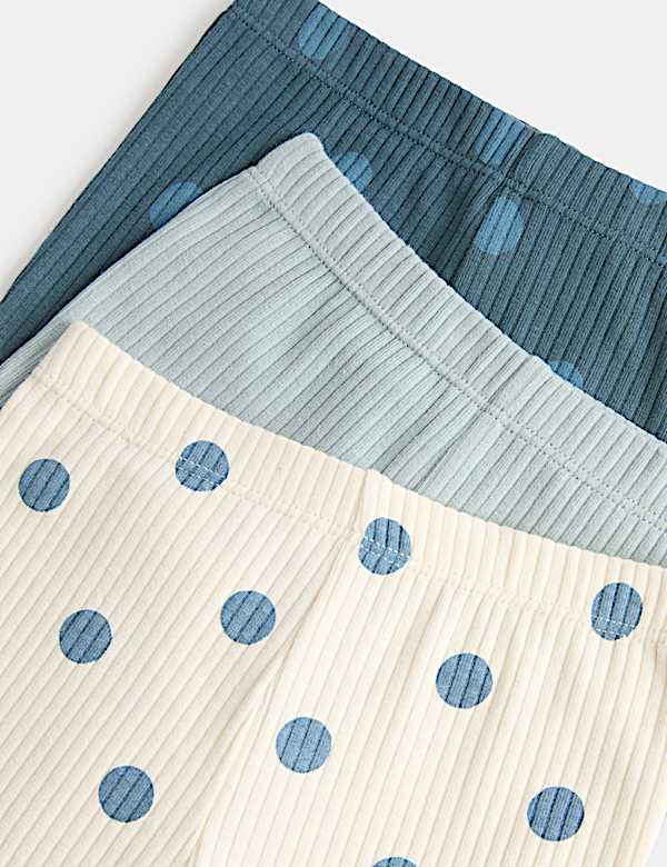 3 Pack Cotton Rich Spotty Kickflare Leggings (0-5 Yrs)