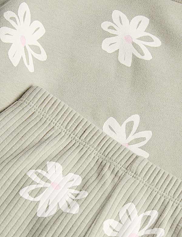 2 Piece Cotton Rich Floral Sweat Outfit (0-5 Yrs) - LU
