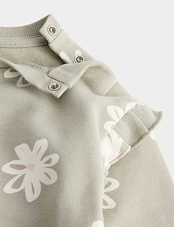 2 Piece Cotton Rich Floral Sweat Outfit (0-5 Yrs)