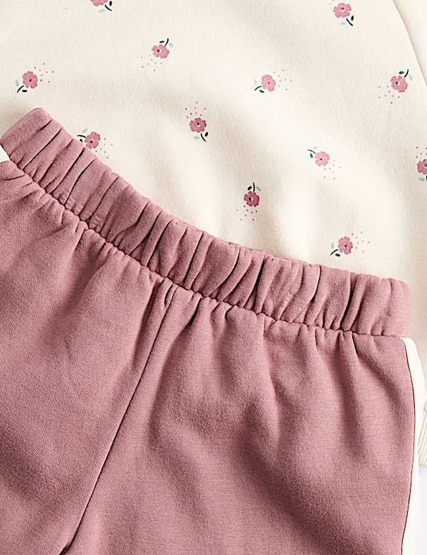 2 Piece Floral Sweatshirt & Wide Leg Joggers (0-5 Yrs) - FI