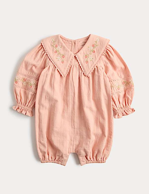 Pure Cotton Embroidered Romper (0-3 Yrs)