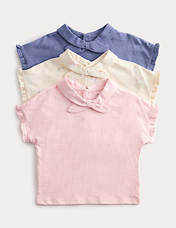 3 Pack Pure Cotton Neck Tie Tops (0-5 Yrs)