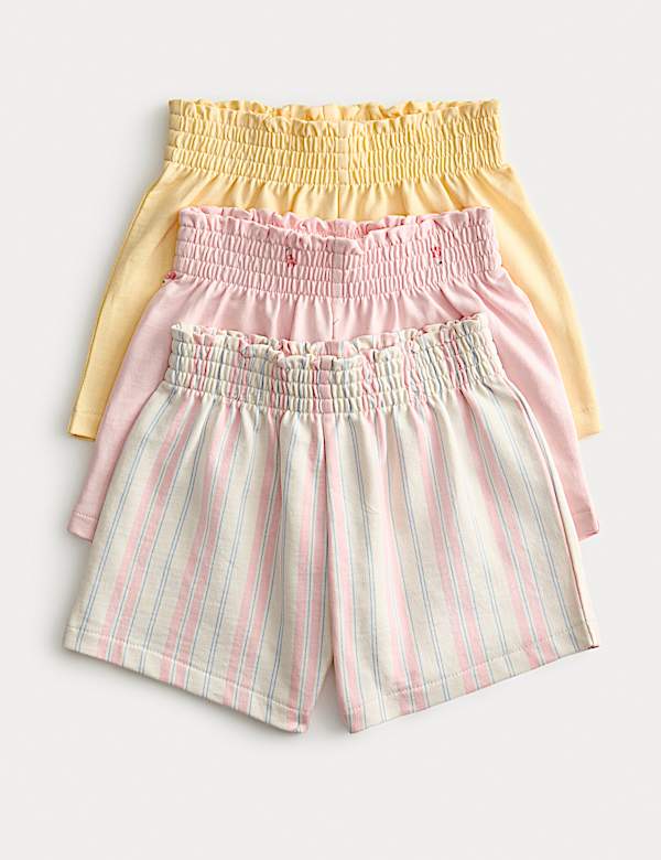 3 Pack Pure Cotton Multi Pattern Shorts (0-5 Yrs)