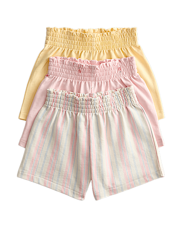 3 Pack Pure Cotton Multi Pattern Shorts (0-5 Yrs)