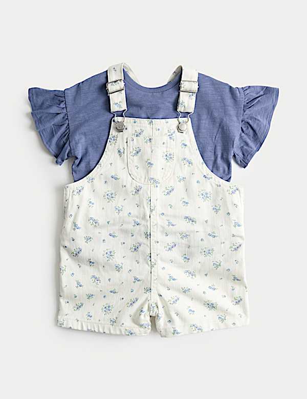 2 Piece Cotton Rich Dungaree Outfit (0-3 Yrs)
