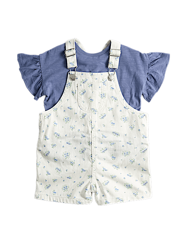 2 Piece Cotton Rich Dungaree Outfit (0-3 Yrs)