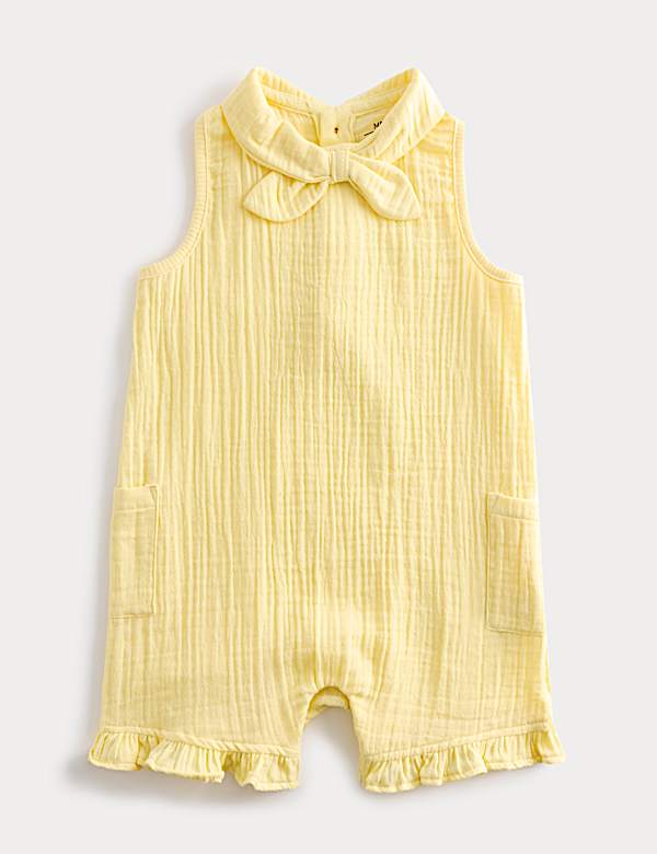 Pure Cotton Tie Collar Romper (0-3 Yrs)