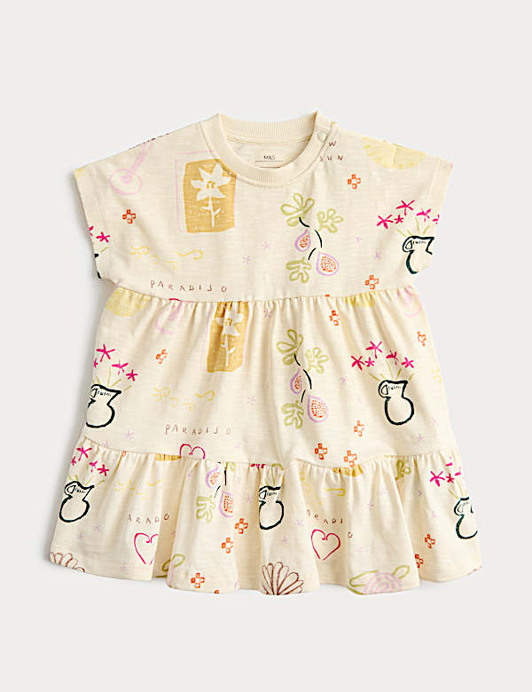 Pure Cotton Jersey Paradiso Print Dress (0-5 Yrs)