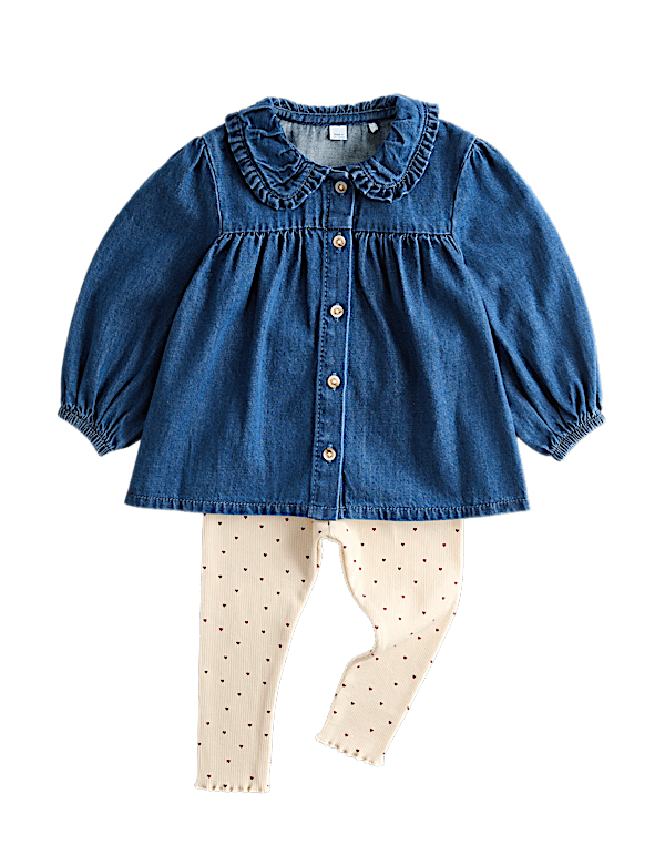 2 Piece Denim Blouse & Leggings Outfit (0-5 Yrs)