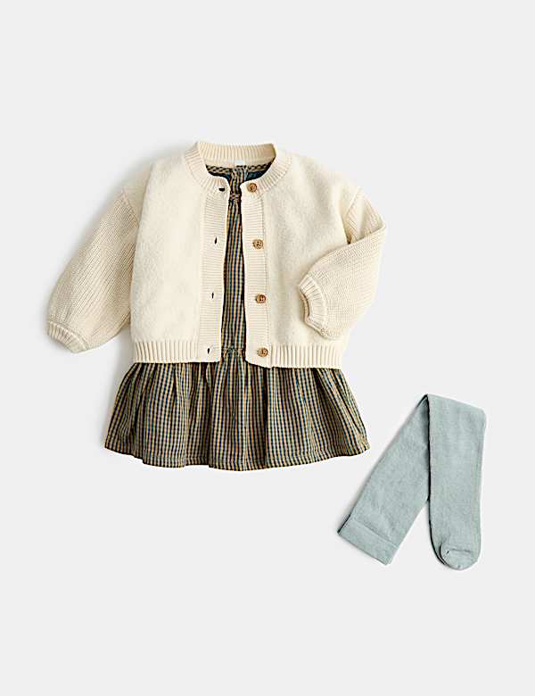 3 Piece Cotton Rich Checked Outfit (0-5 Yrs)