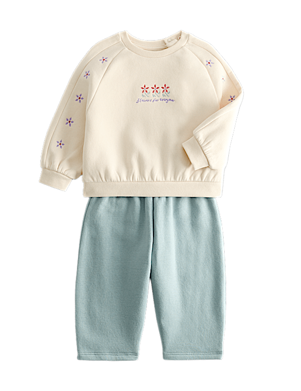 2 Pack Cotton Rich Embroidered Sweat Outfit (0-5 Yrs)