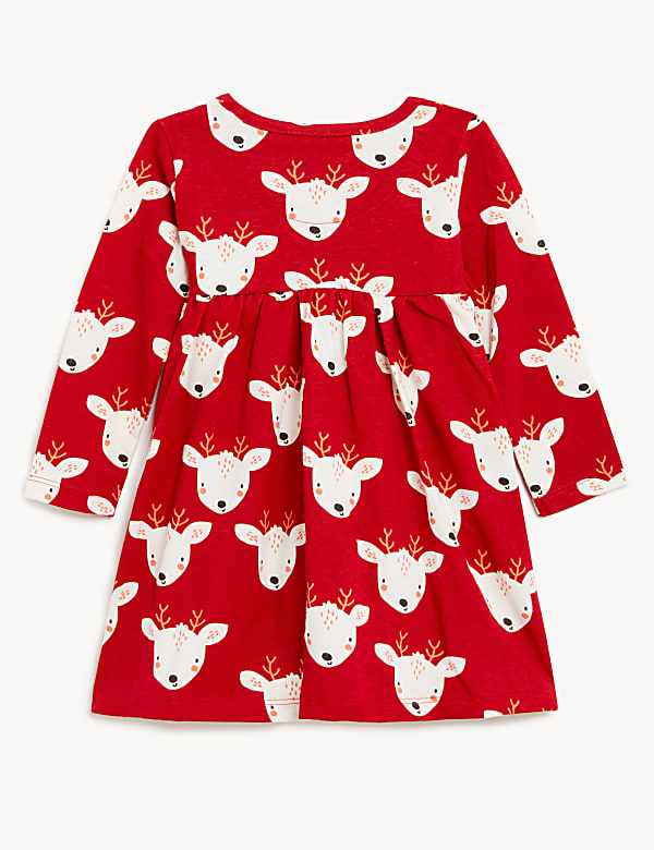 Pure Cotton Reindeer Print Dress