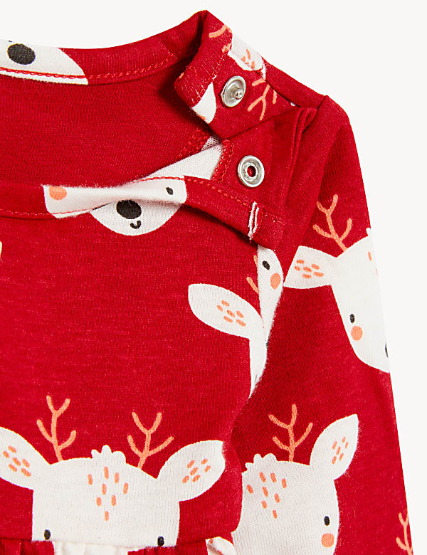 Pure Cotton Reindeer Print Dress