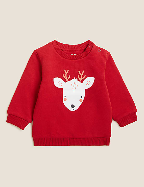 Cotton Rich Reindeer Sweatshirt
