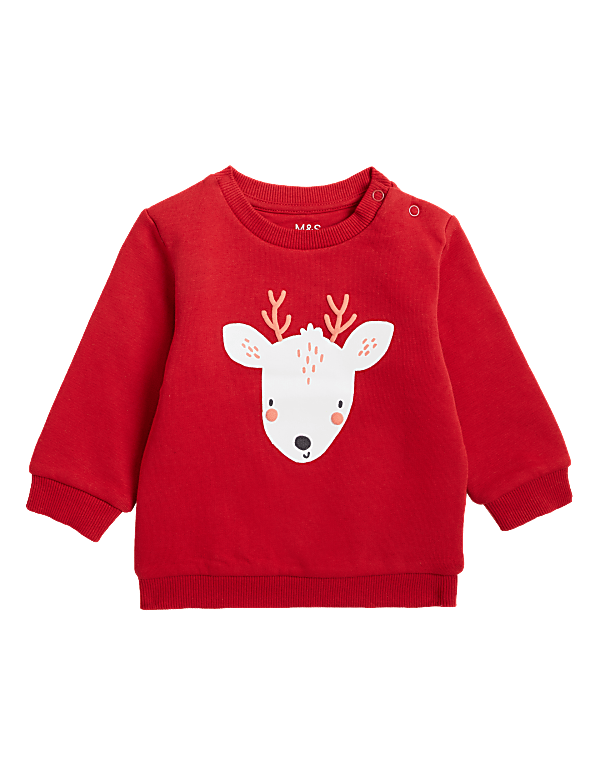 Cotton Rich Reindeer Sweatshirt