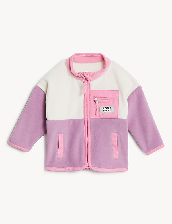 Fleece Colour Block Jacket 0 3 Yrs