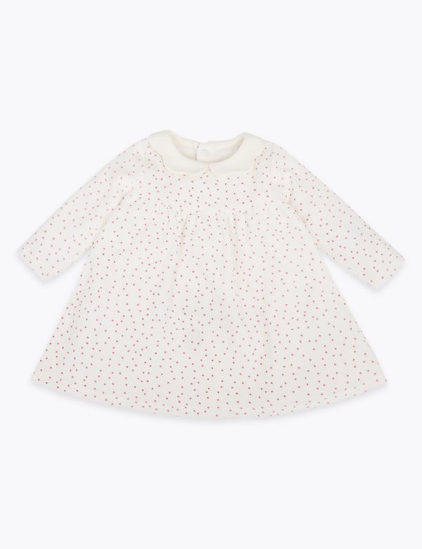 2 Piece Cotton Rich Velour Spotted Print Outfit (0-12 Mths)