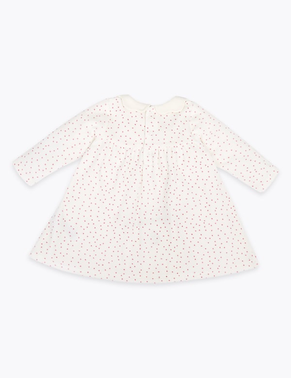 2 Piece Cotton Rich Velour Spotted Print Outfit (0-12 Mths)