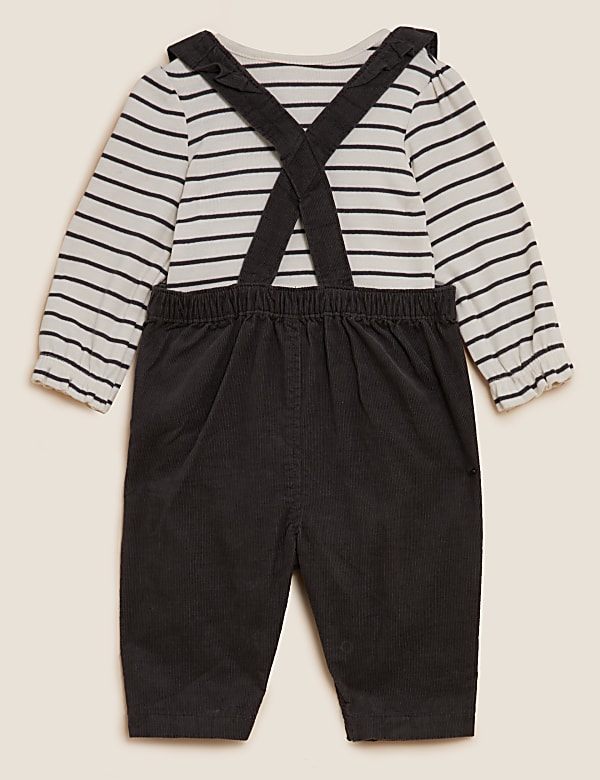 2pc Pure Cotton Dungarees Outfit
