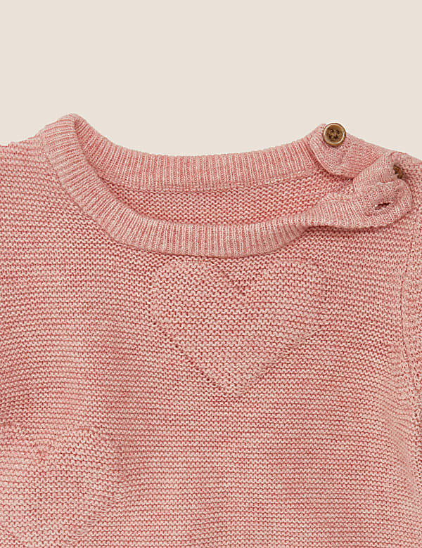 2 Piece Pure Cotton Knitted Heart Outfit