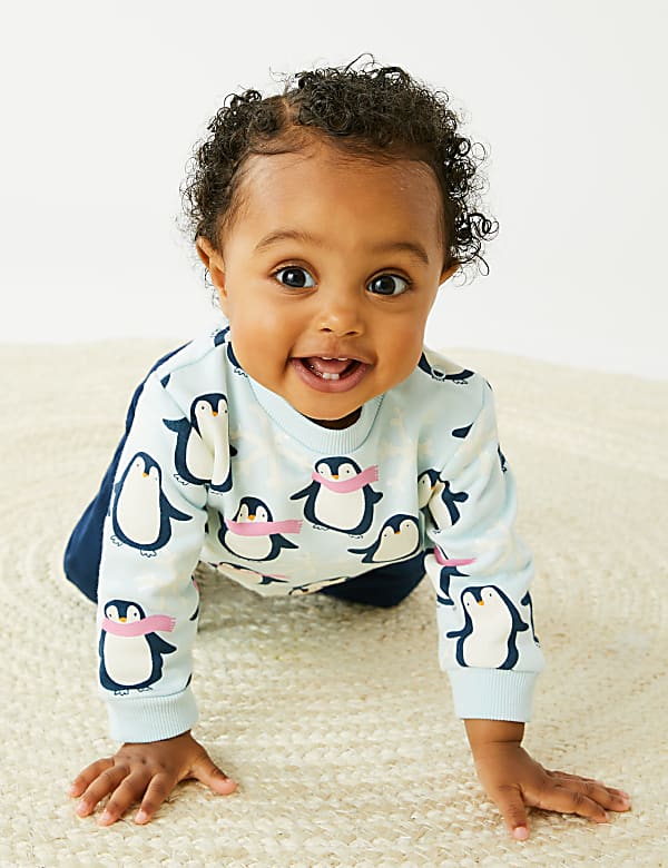 Cotton Rich Penguin Print Sweater