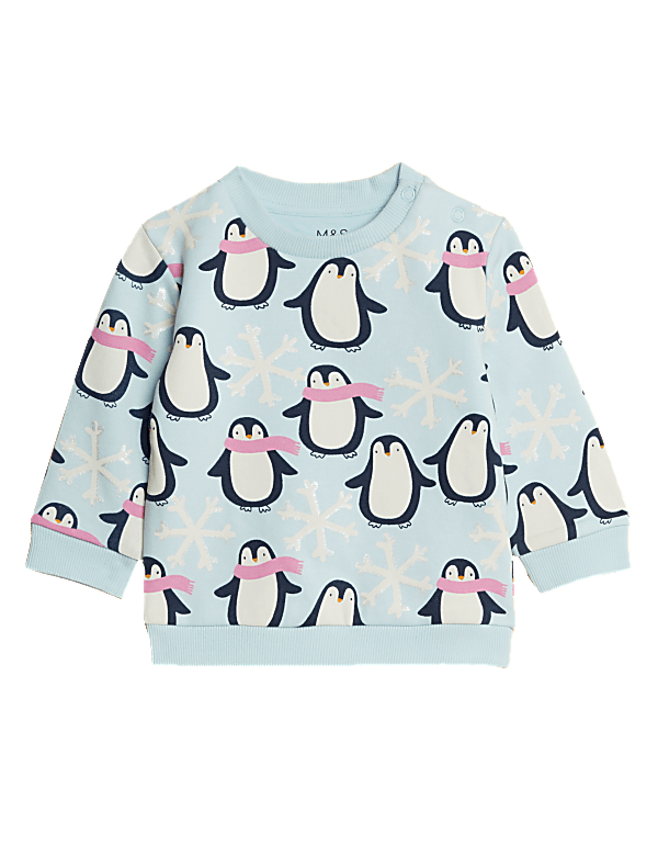Cotton Rich Penguin Print Sweater