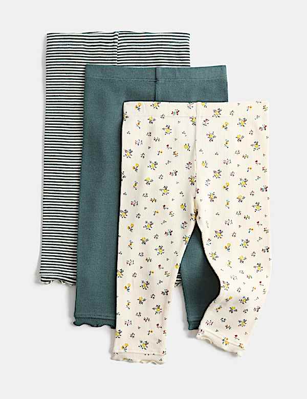 3 Pack Cotton Rich Ditsy Leggings (1-5 Yrs)